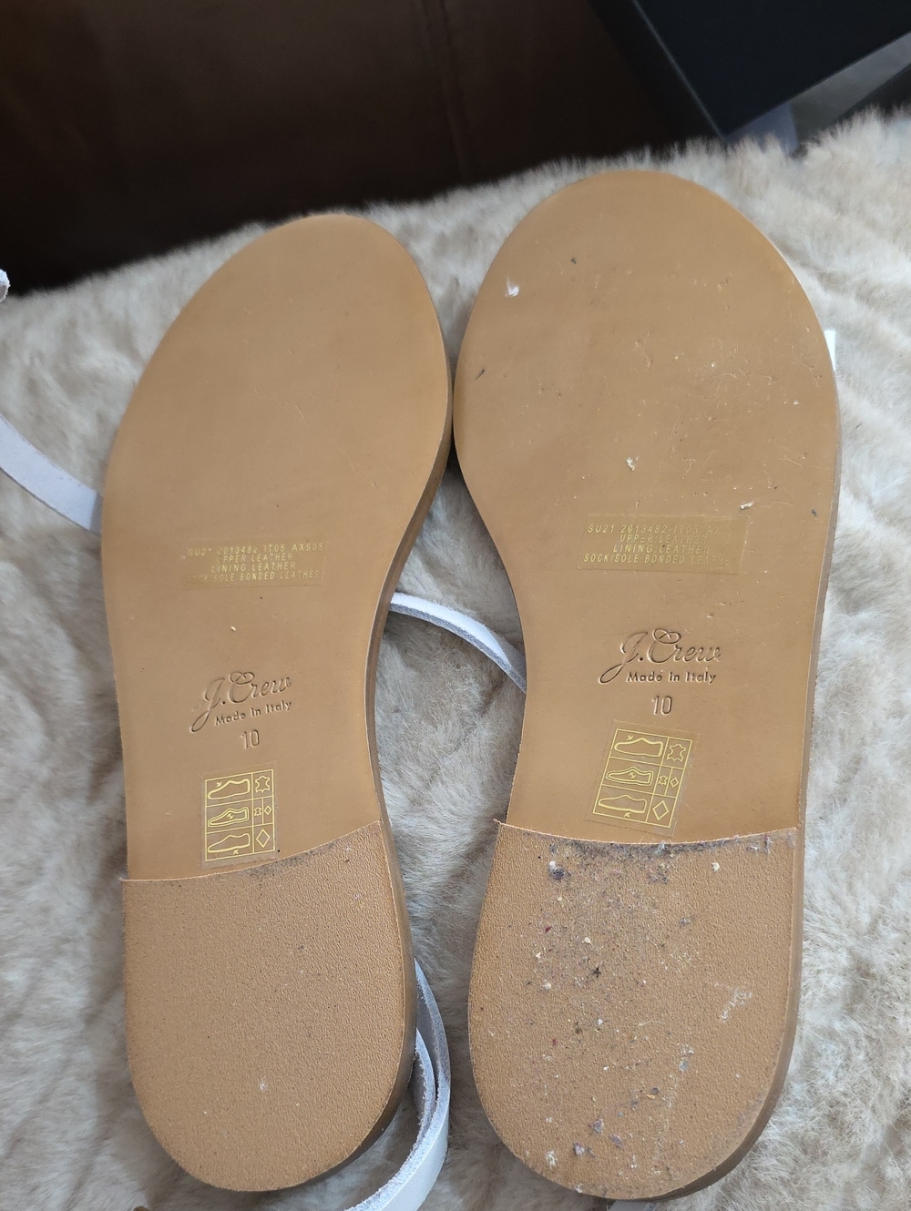 Bundle Of 3 Pairs J. Crew Women's Coral and White Strappy Sandals - Picture 6 of 10